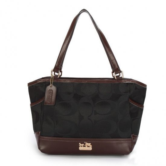 Coach Legacy Logo In Monogram Small Black Totes BPK | Women